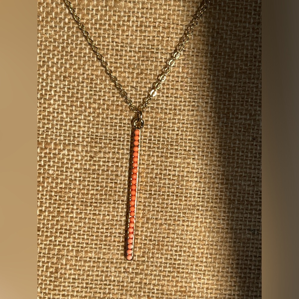 Costume Jewelry Coral look Pendant Necklace